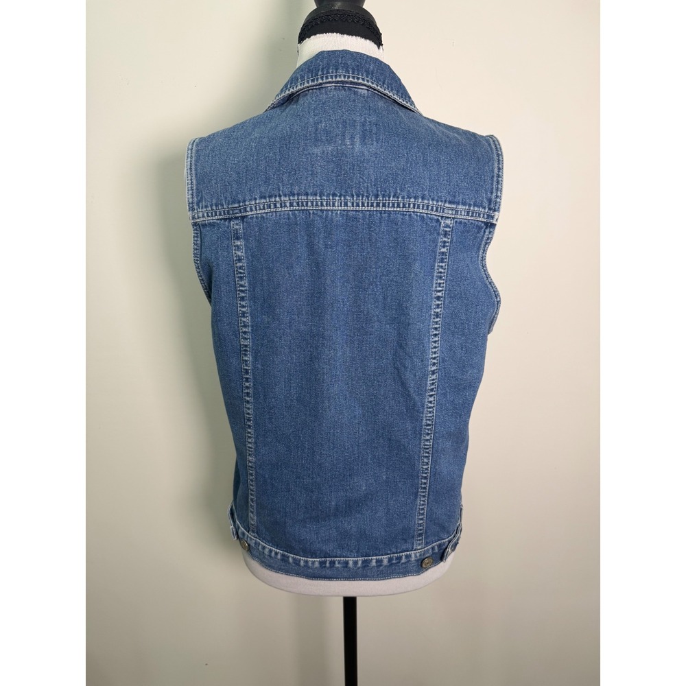 Vintage Eddie Bauer Womens Blue Denim Vest 100%Cotton‎ Hong Kong Size Small - Picture 2 of 10